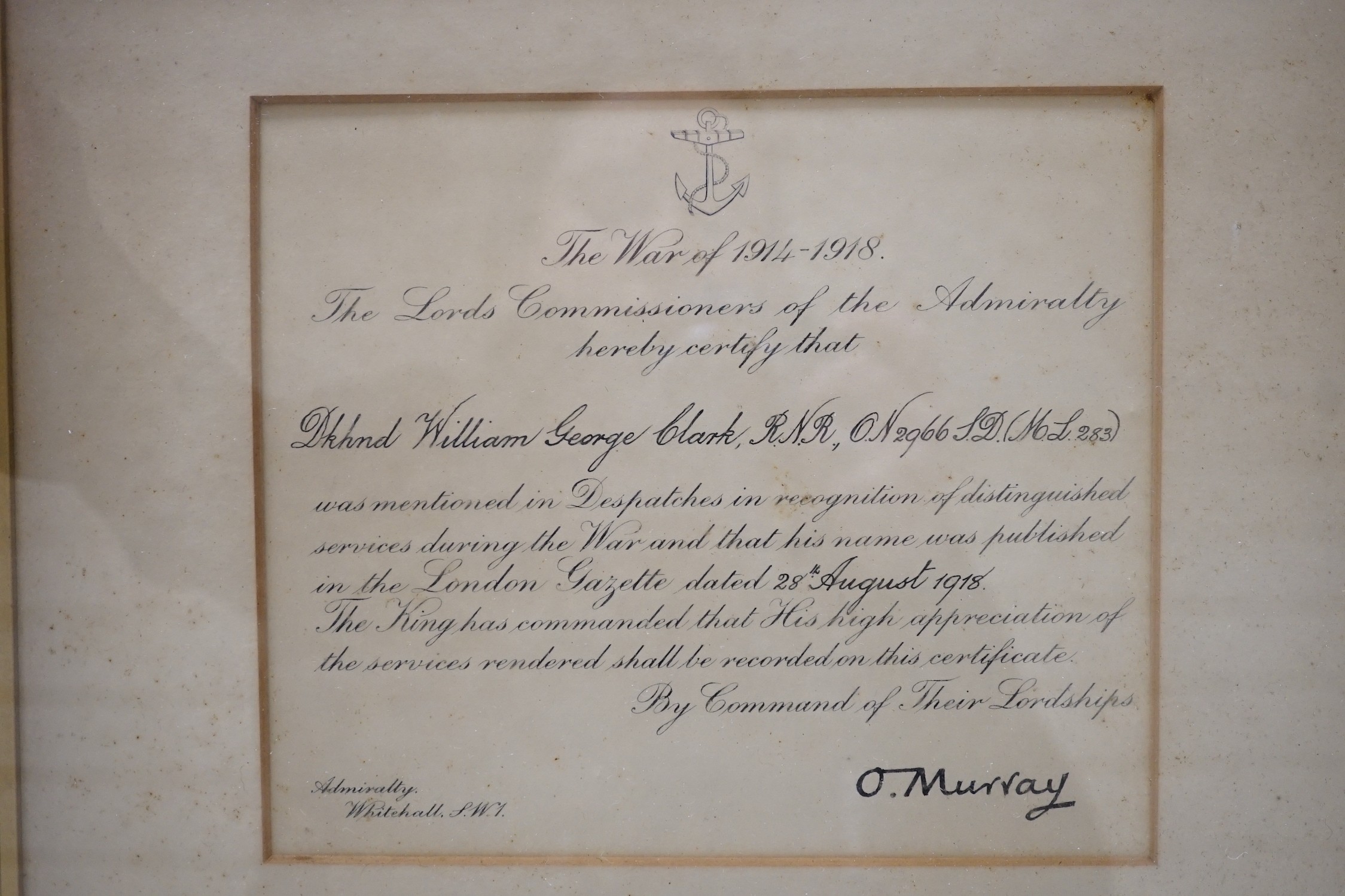 Two WWI 'mentioned in despatches' documents and an inscribed photo of a coachman (3)